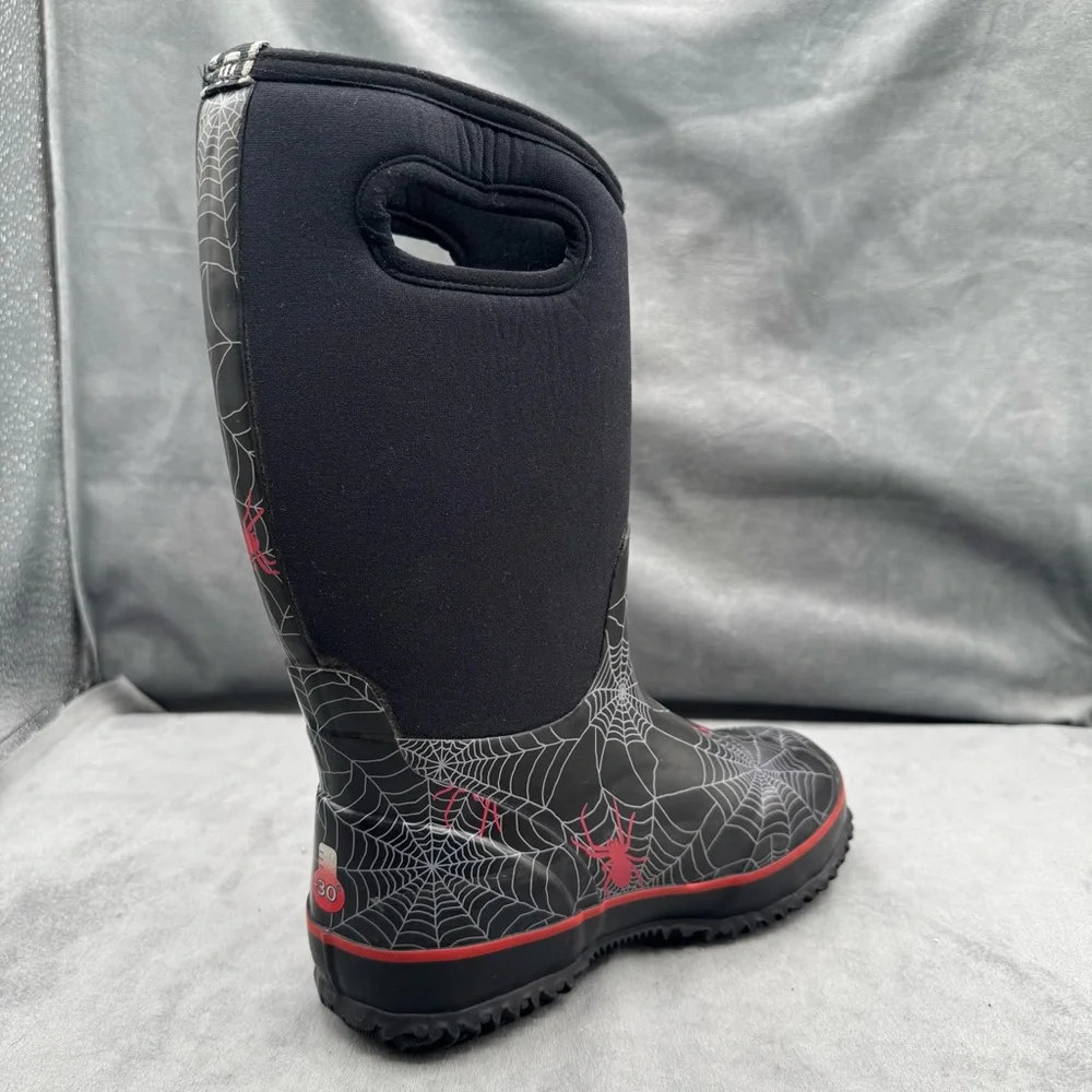 Bogs Classic High Spiders‎ II Kids Boots Size 2 Black Spider Web Rain